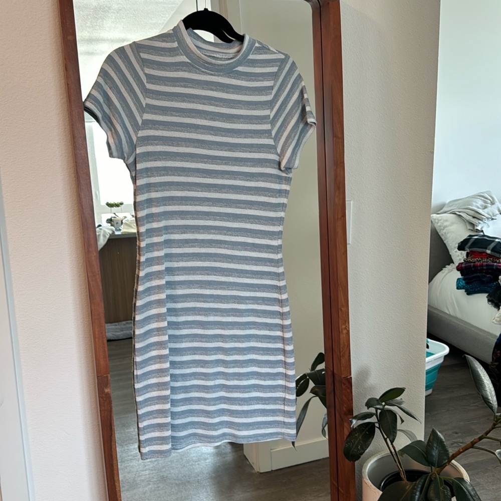 O’Neill blue striped dress. L but fits like S.